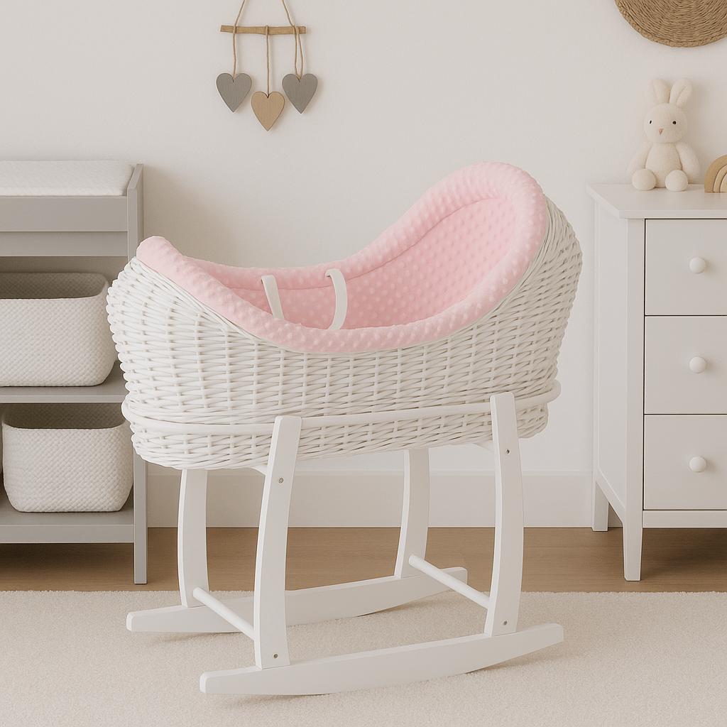 Wicker Deluxe Pod Baby Moses Basket With Stand - For Your Little One
