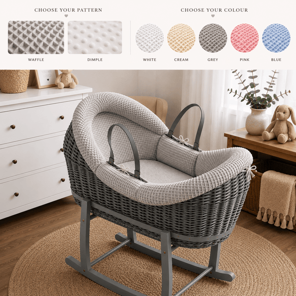Wicker Deluxe Pod Baby Moses Basket With Stand - For Your Little One