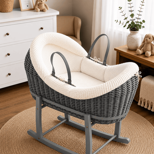 Wicker Deluxe Pod Baby Moses Basket With Stand - For Your Little One