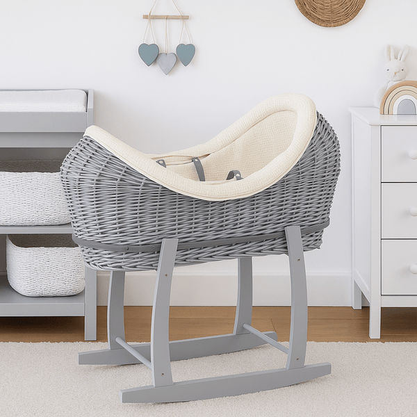 Wicker Deluxe Pod Baby Moses Basket With Stand - For Your Little One