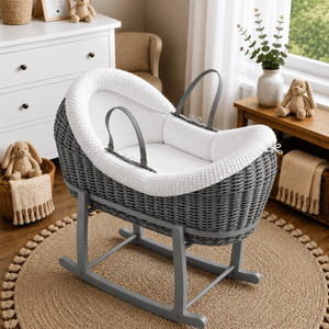 Wicker Deluxe Pod Baby Moses Basket With Stand - For Your Little One