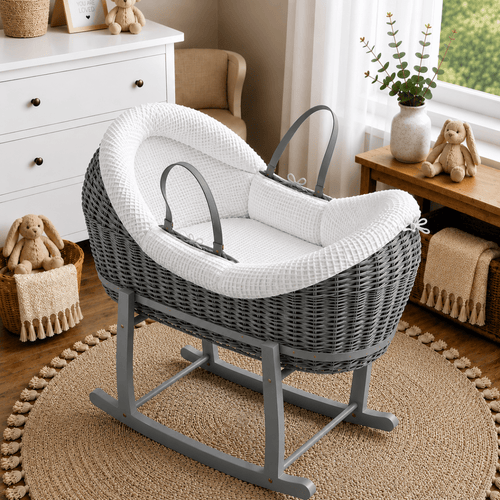 Wicker Deluxe Pod Baby Moses Basket With Stand - For Your Little One
