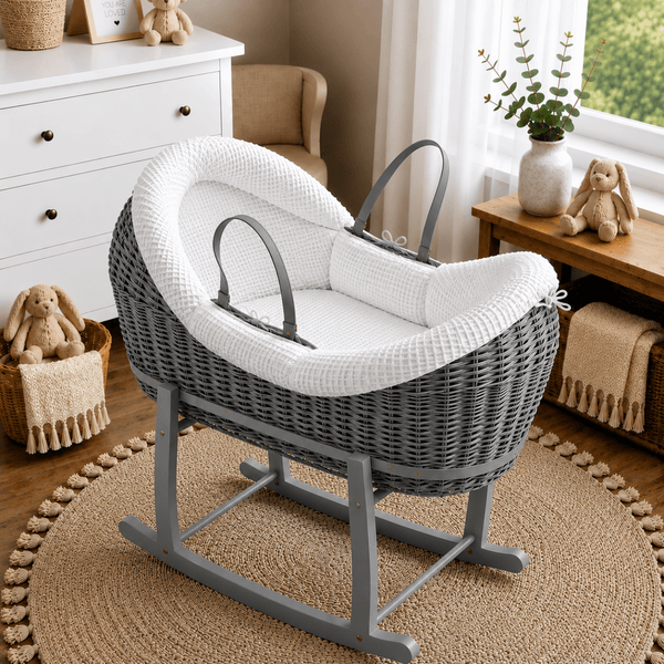 Wicker Deluxe Pod Baby Moses Basket With Stand - For Your Little One