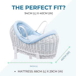 Wicker Deluxe Pod Baby Moses Basket With Stand - For Your Little One
