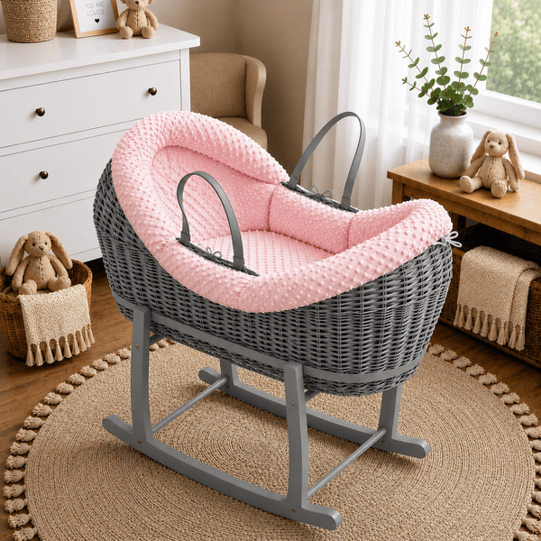 Wicker Deluxe Pod Baby Moses Basket With Stand - For Your Little One