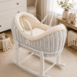 Wicker Deluxe Pod Baby Moses Basket With Stand - For Your Little One