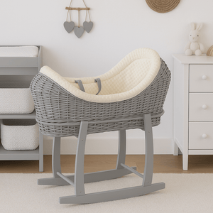 Wicker Deluxe Pod Baby Moses Basket With Stand - For Your Little One
