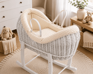 Wicker Deluxe Pod Baby Moses Basket With Stand - For Your Little One