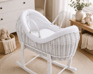 Wicker Deluxe Pod Baby Moses Basket With Stand - For Your Little One