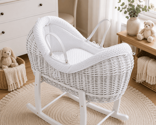 Wicker Deluxe Pod Baby Moses Basket With Stand - For Your Little One