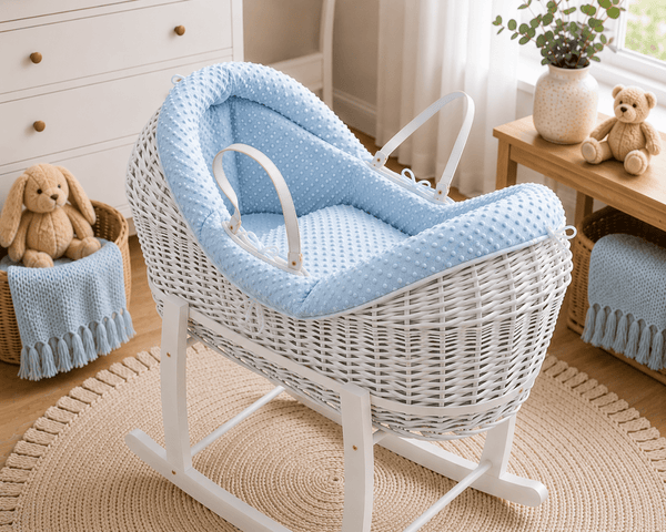 Wicker Deluxe Pod Baby Moses Basket With Stand - For Your Little One