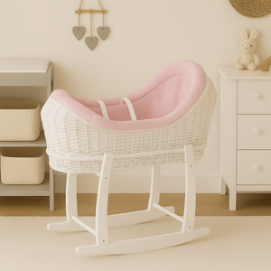 Wicker Deluxe Pod Baby Moses Basket With Stand - For Your Little One