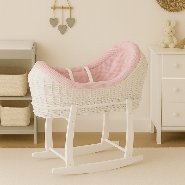 Wicker Deluxe Pod Baby Moses Basket With Stand - For Your Little One