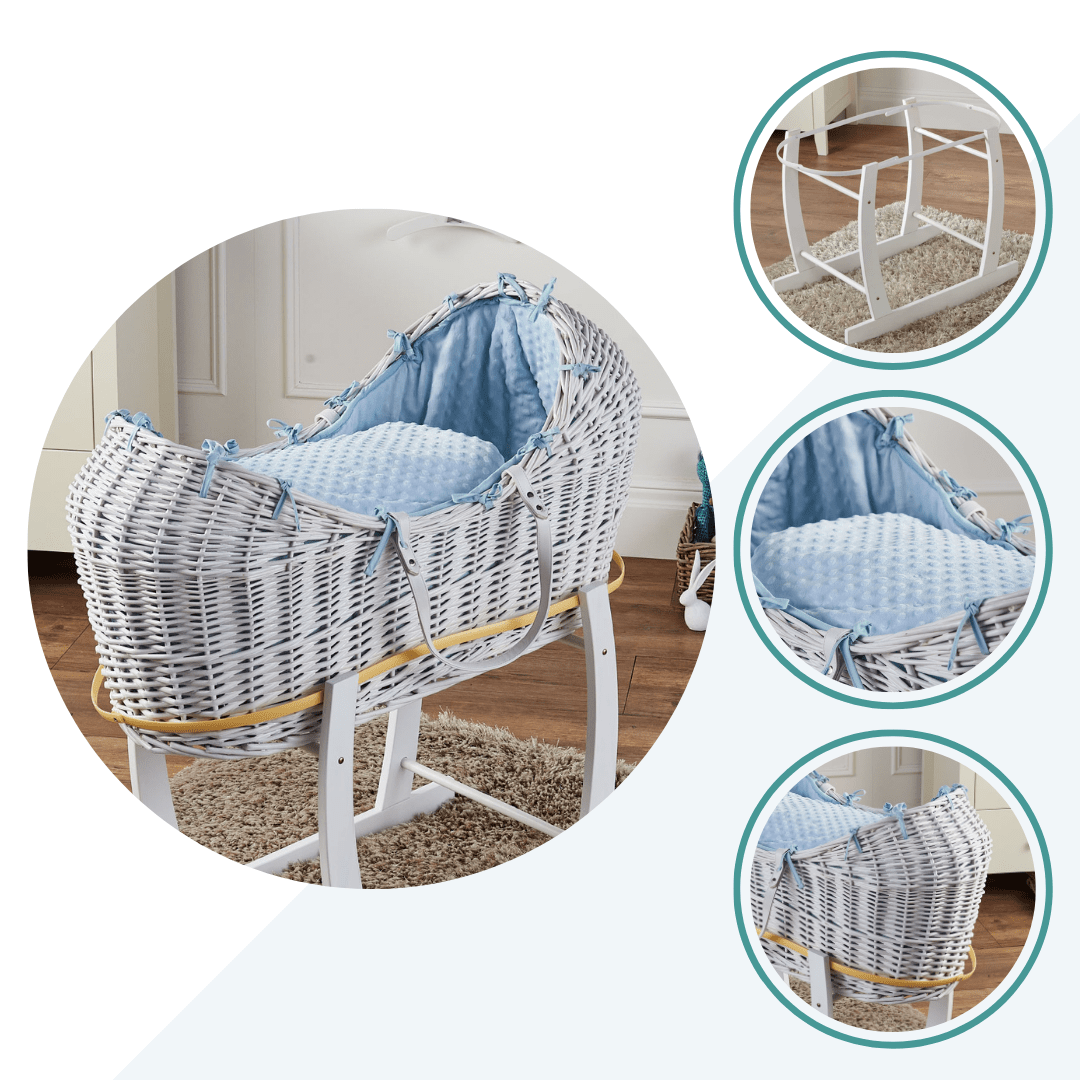 Wicker Deluxe Pod Baby Moses Basket With Stand - For Your Little One