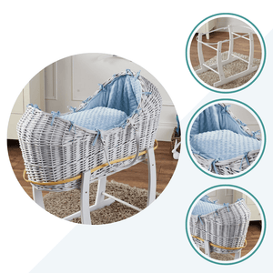 Wicker Deluxe Pod Baby Moses Basket With Stand - For Your Little One