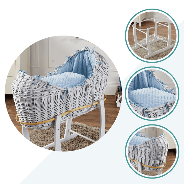 Wicker Deluxe Pod Baby Moses Basket With Stand - For Your Little One