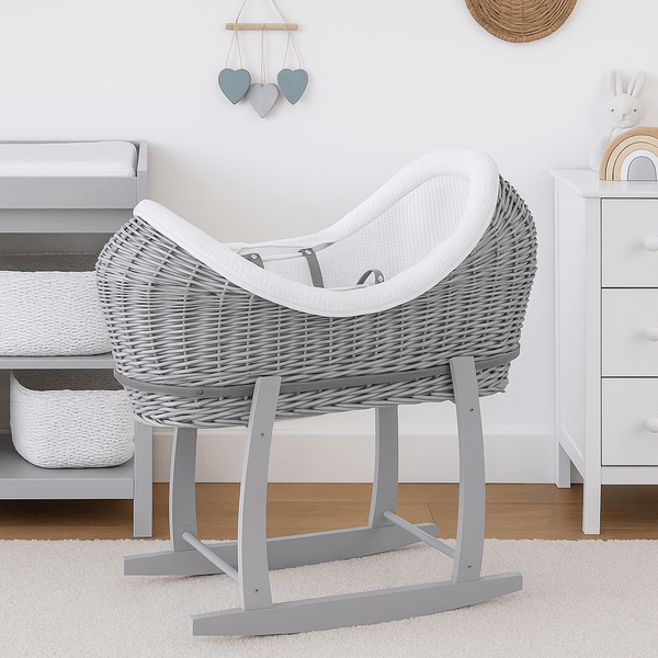 Wicker Deluxe Pod Baby Moses Basket With Stand - For Your Little One