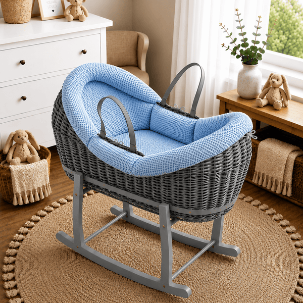Wicker Deluxe Pod Baby Moses Basket With Stand - For Your Little One