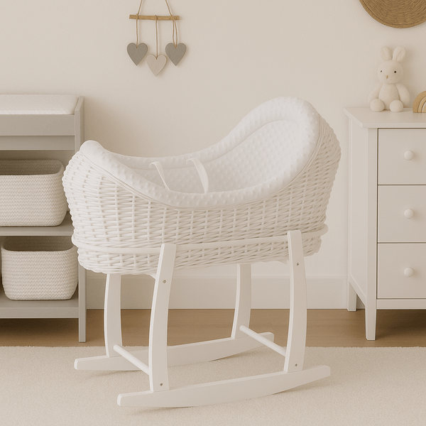 Wicker Deluxe Pod Baby Moses Basket With Stand - For Your Little One