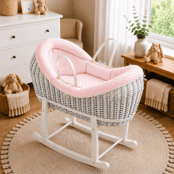 Wicker Deluxe Pod Baby Moses Basket With Stand - For Your Little One
