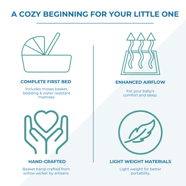 Wicker Pod Baby Deluxe Moses Basket - For Your Little One