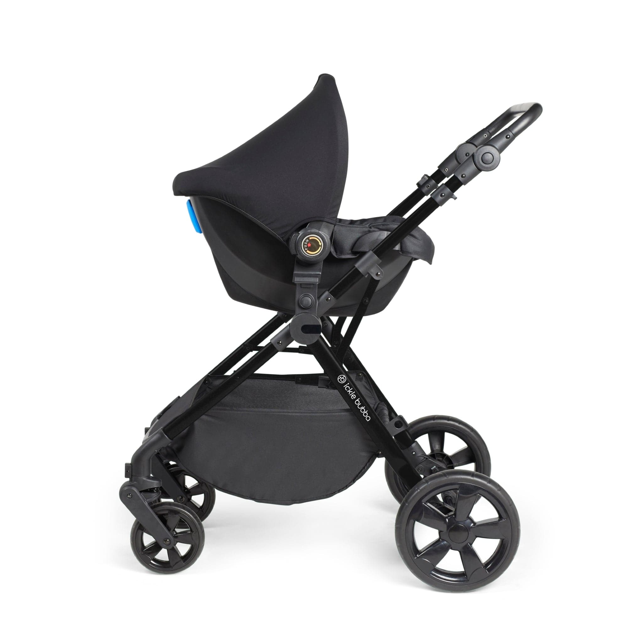 Pink and clearance black travel system