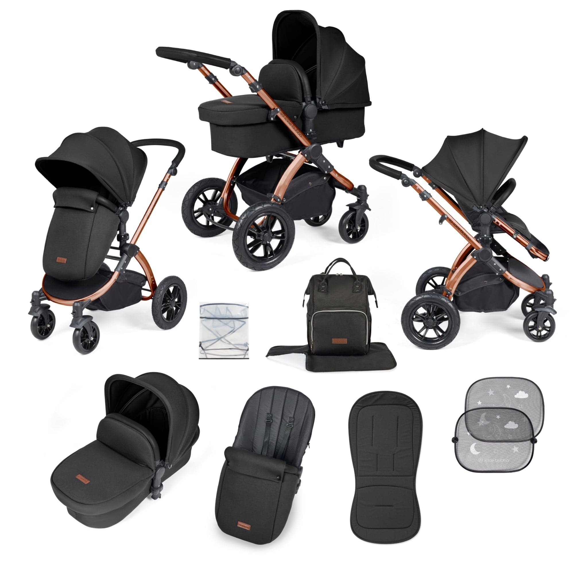 Ickle Bubba Stomp Luxe 2 in 1 Pushchair - Bronze / Midnight / Black   