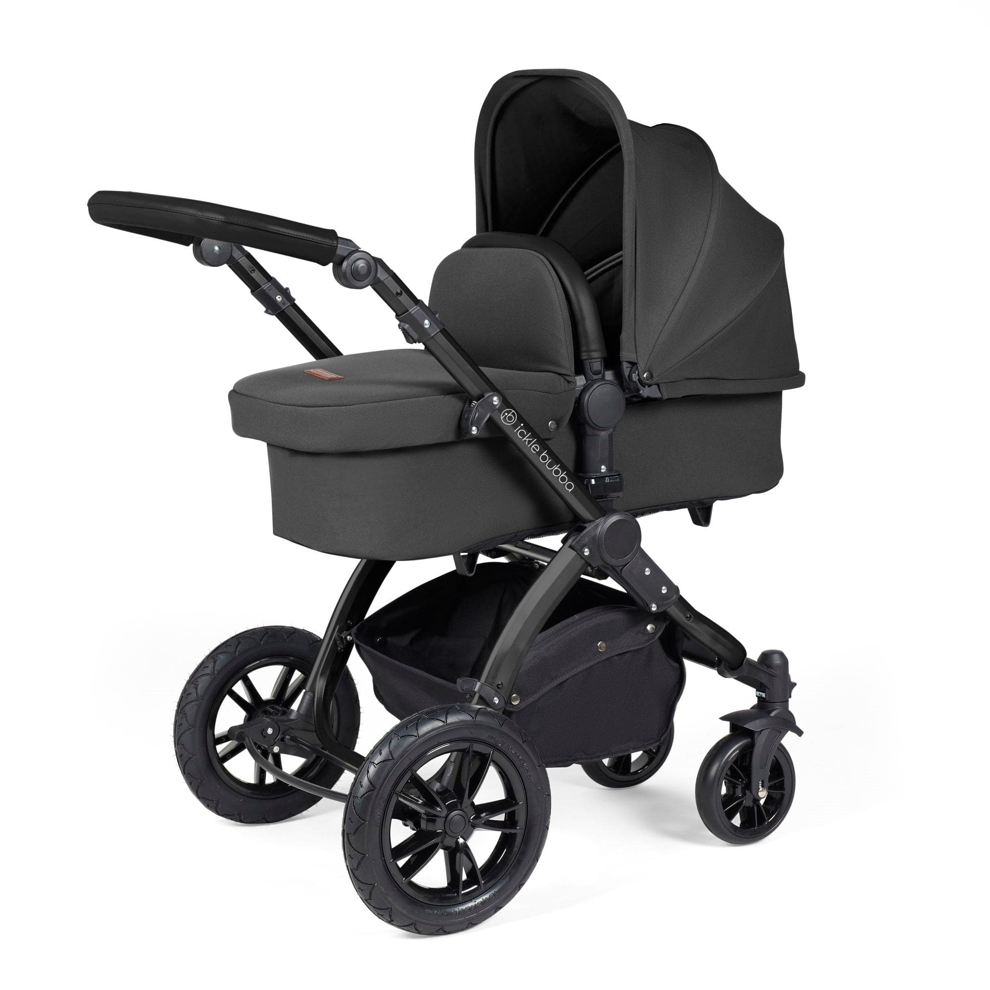 Ickle Bubba Stomp Luxe 2 in 1 Pushchair - Black / Charcoal Grey / Black   