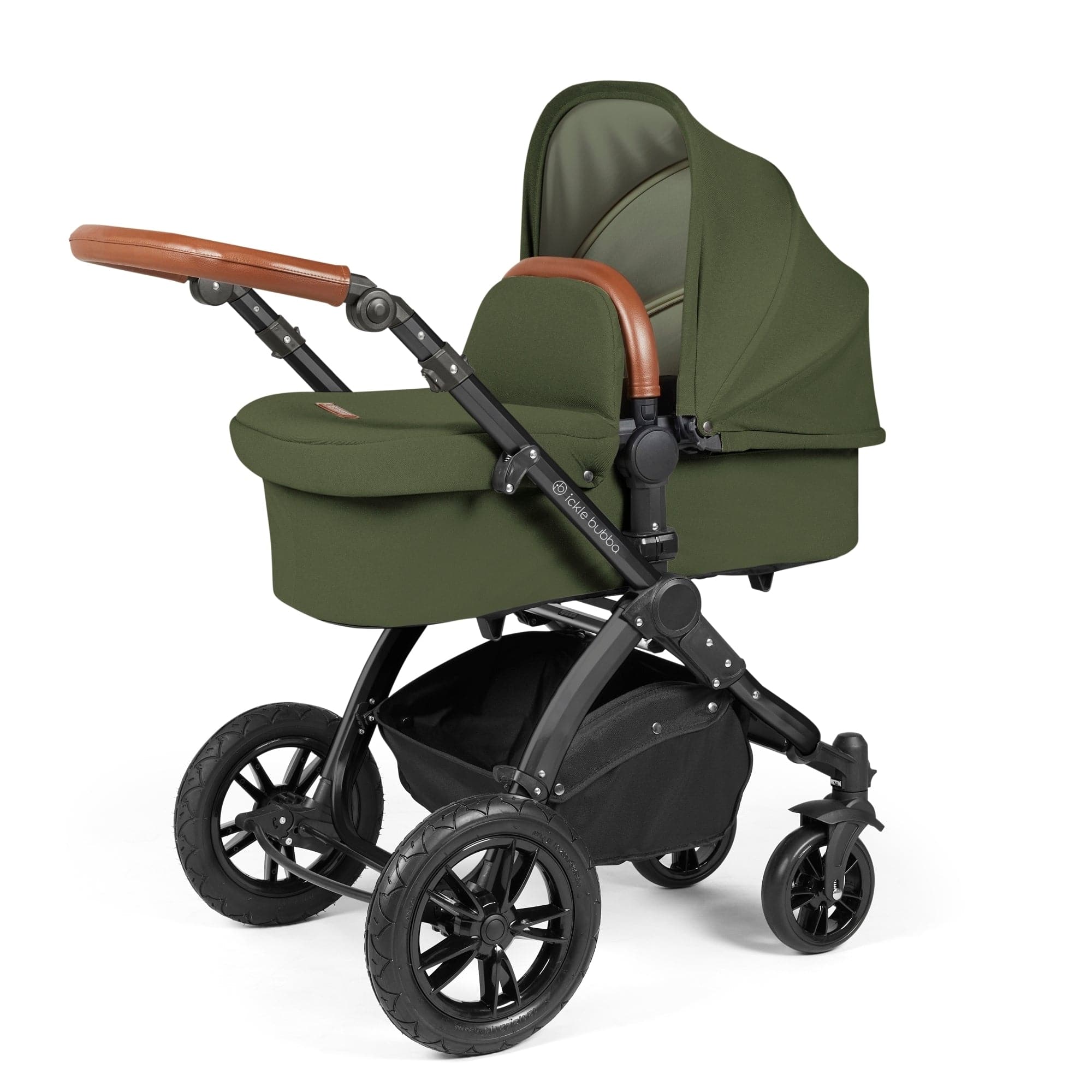 Ickle Bubba Stomp Luxe All-In-One I-Size Travel System - Black / Woodland / Tan - For Your Little One