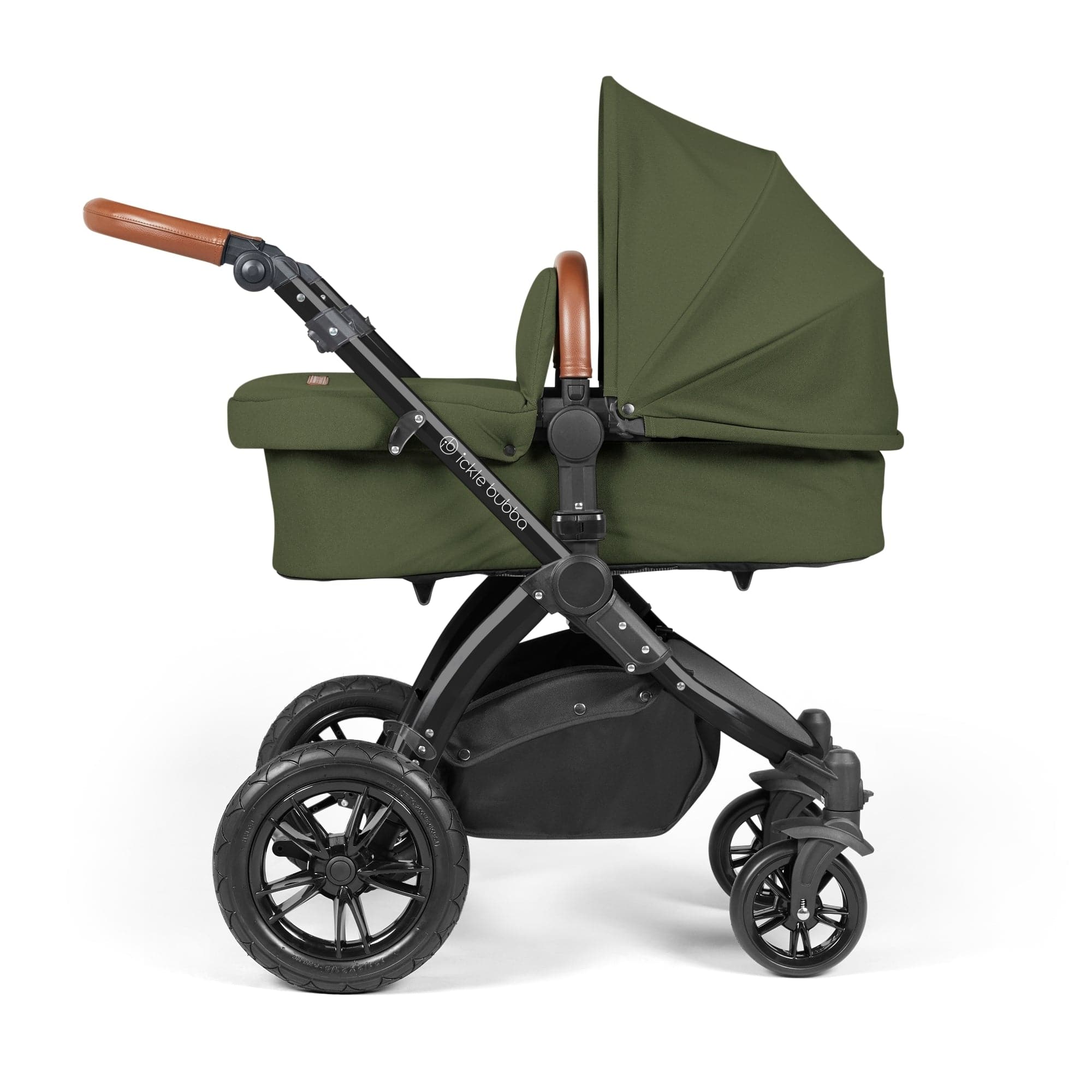Ickle Bubba Stomp Luxe All-In-One I-Size Travel System - Black / Woodland / Tan -  | For Your Little One
