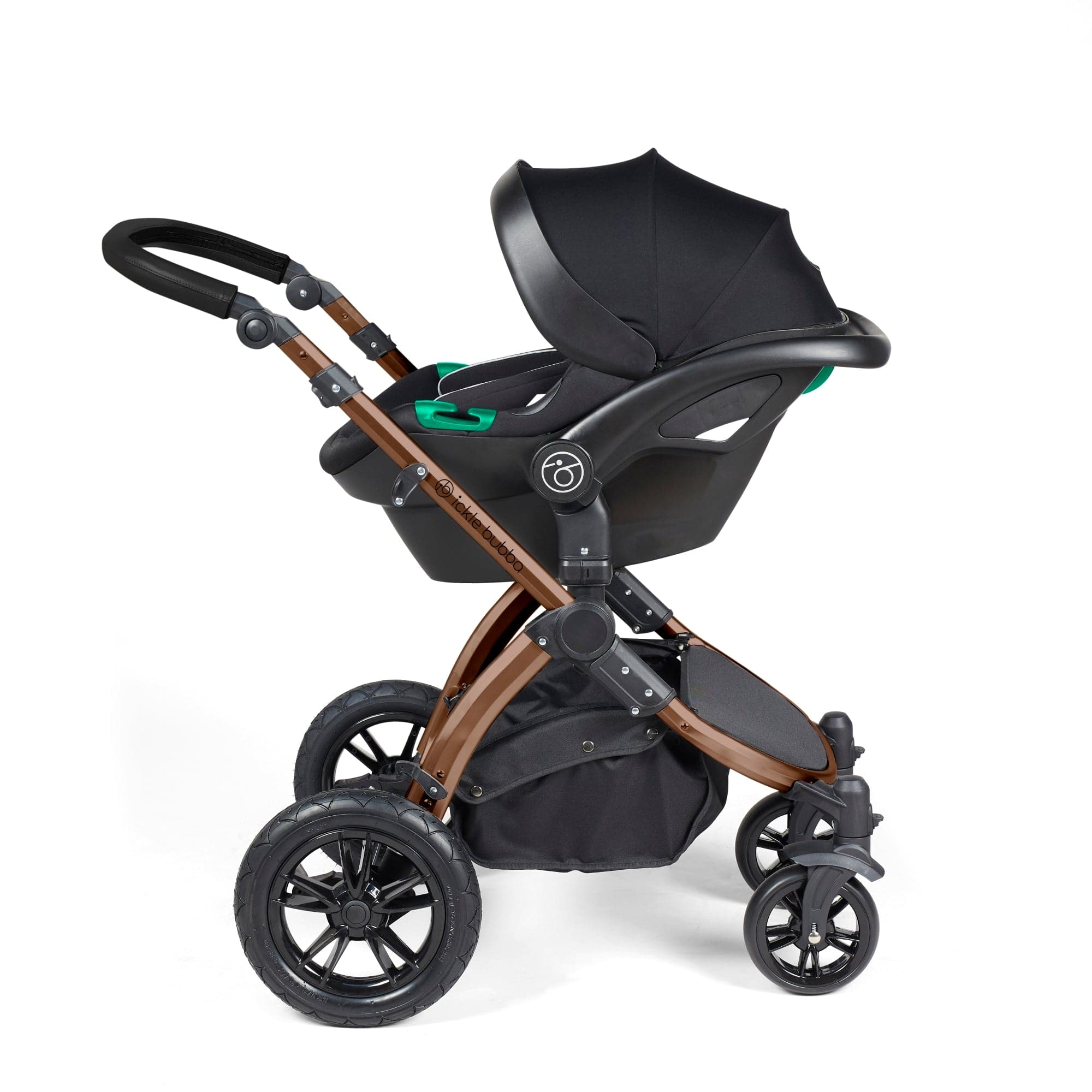 Ickle Bubba Stomp Luxe All-In-One I-Size Travel System With Isofix Base - Bronze / Midnight / Black -  | For Your Little One
