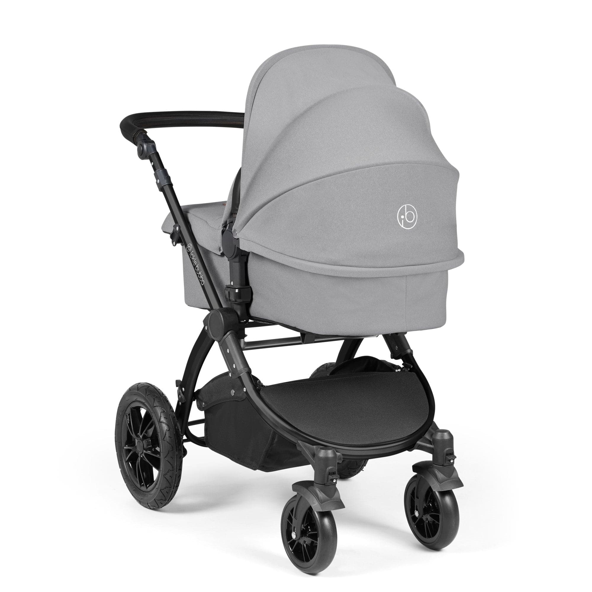 Ickle Bubba Stomp Luxe All-In-One I-Size Travel System With Isofix Base- Black / Pearl Grey / Black -  | For Your Little One