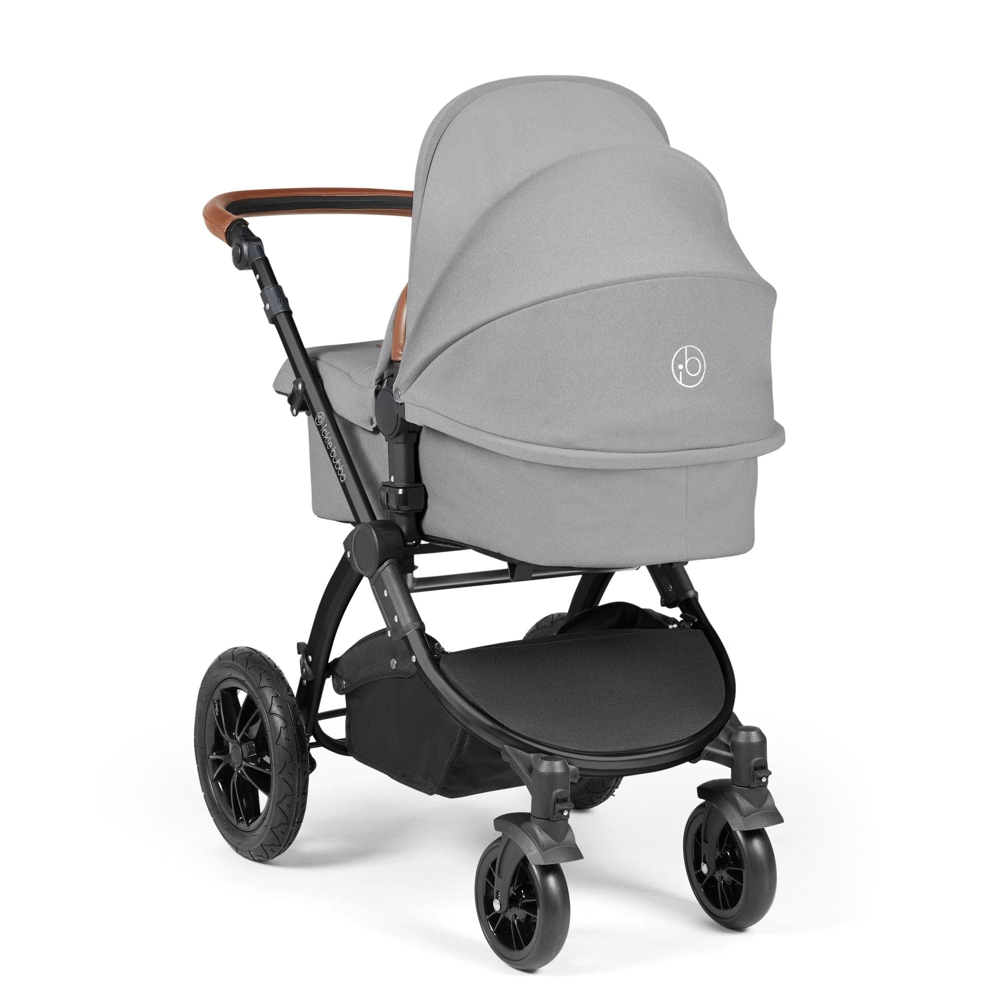 Ickle Bubba Stomp Luxe All-in-One I-Size Travel System With Isofix Base - Black / Pearl Grey / Tan - For Your Little One