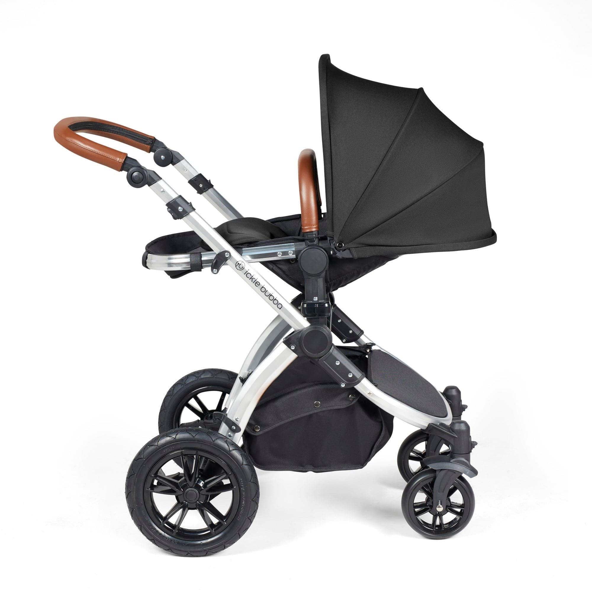 Ickle Bubba Stomp Luxe All-in-One I-Size Travel System With Isofix Base - Silver / Midnight / Tan -  | For Your Little One