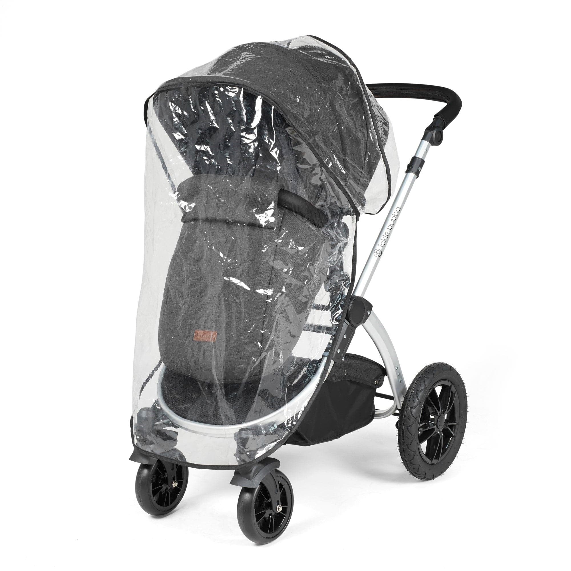 Ickle Bubba Stomp Luxe All-In-One I-Size Travel System With Isofix Base - Silver / Charcoal Grey / Black   