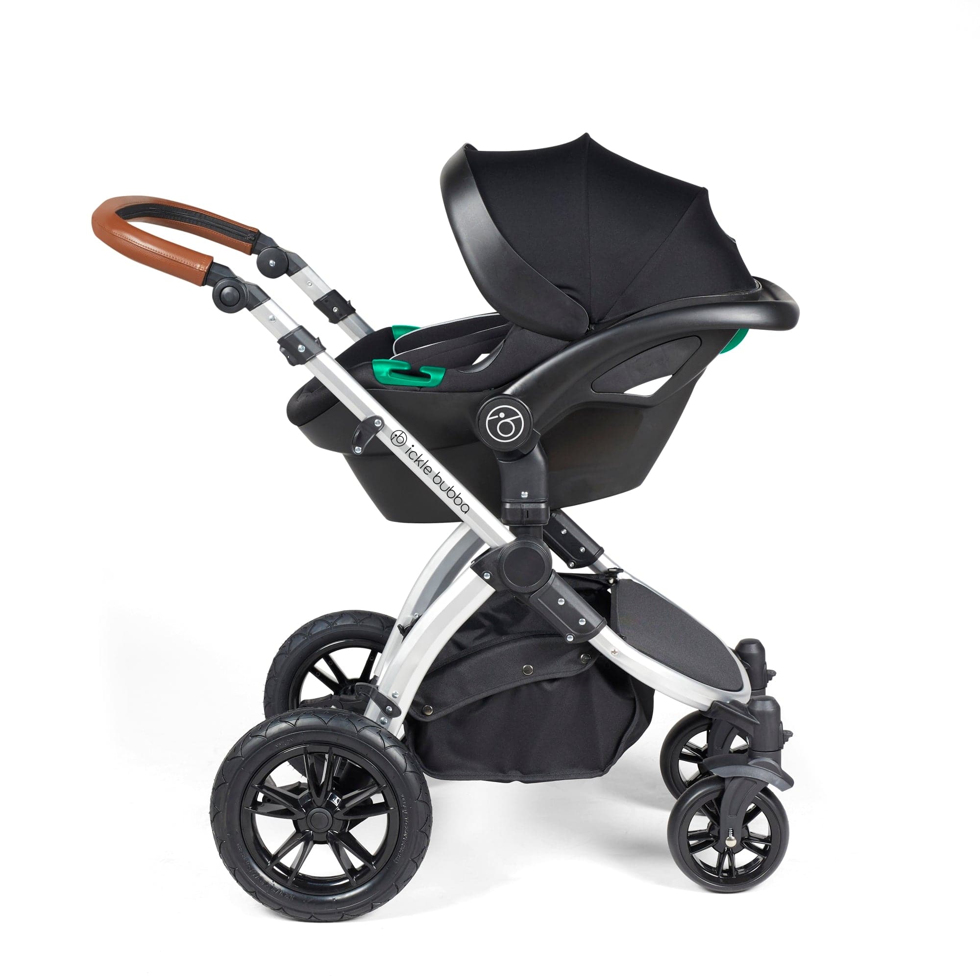 Ickle Bubba Stomp Luxe All-in-One I-Size Travel System With Isofix Base - Silver / Pearl Grey / Tan - For Your Little One