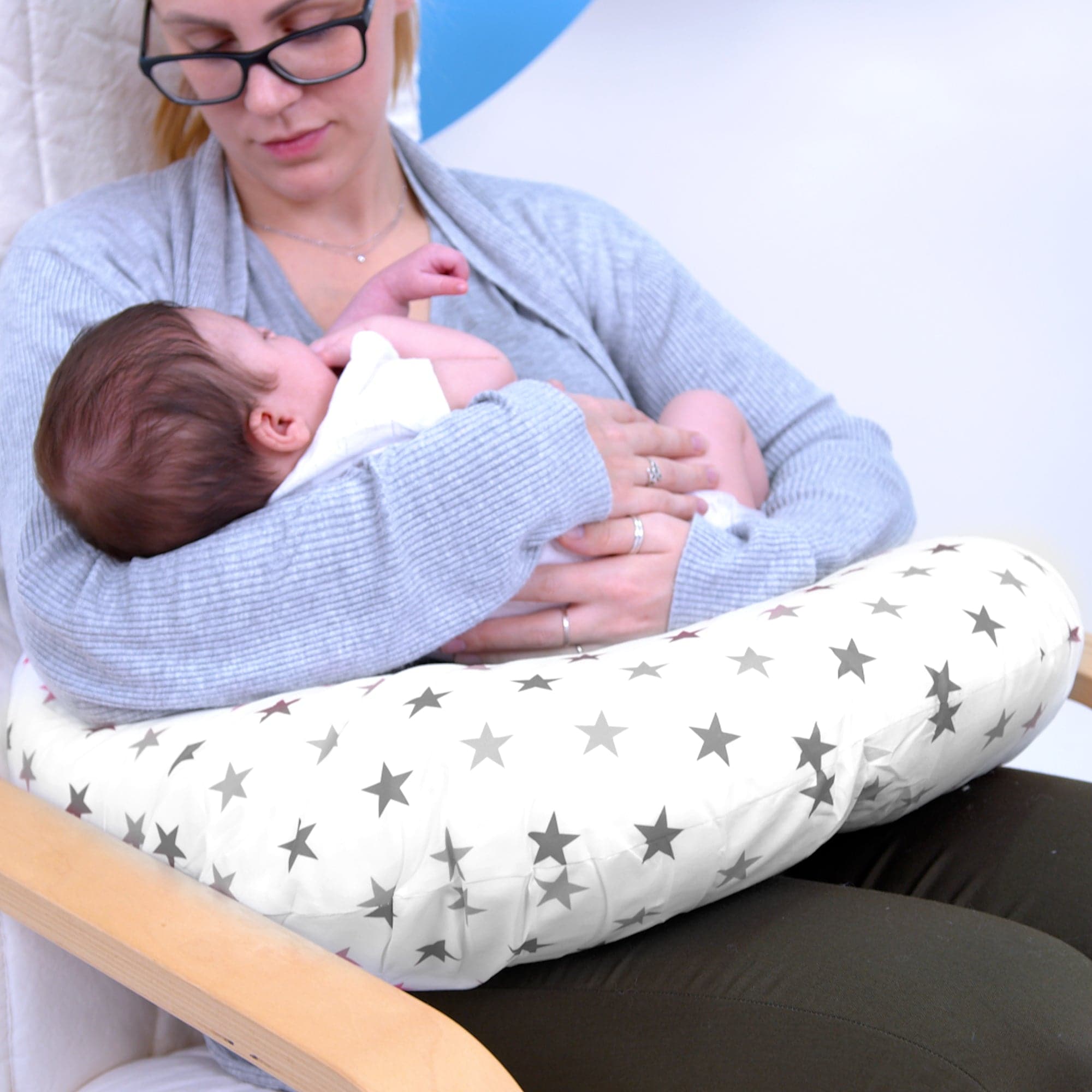 Breast Feeding Nursing Pillow  - Silver Twinkle (COVER ONLY) -  | For Your Little One