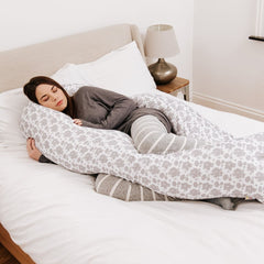 12 Ft Maternity Pillow Case - Grey Floral - For Your Little One
