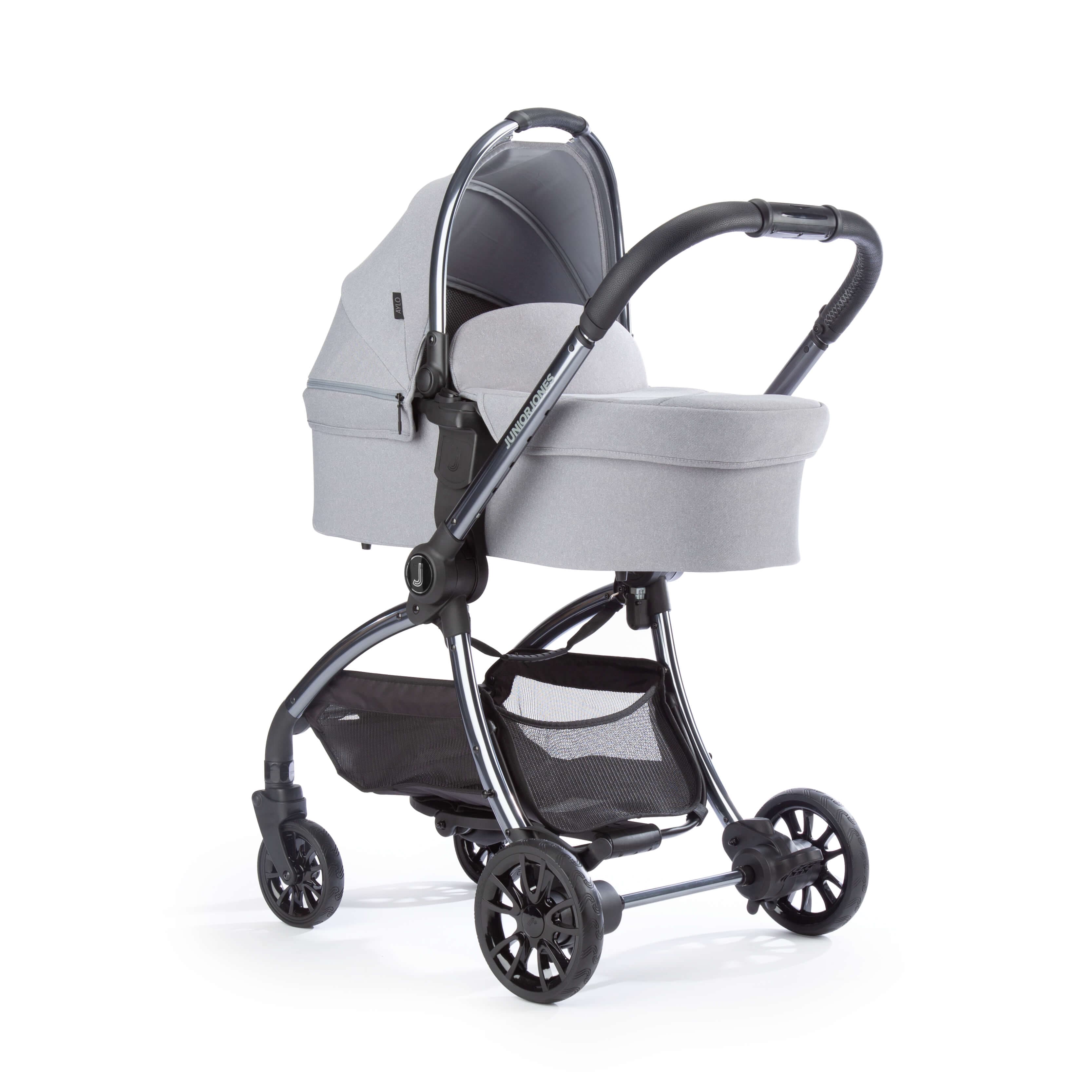 Junior Jones Aylo Pebble Grey 11pc Travel System inc Doona Blush Pink Car Seat -  | For Your Little One