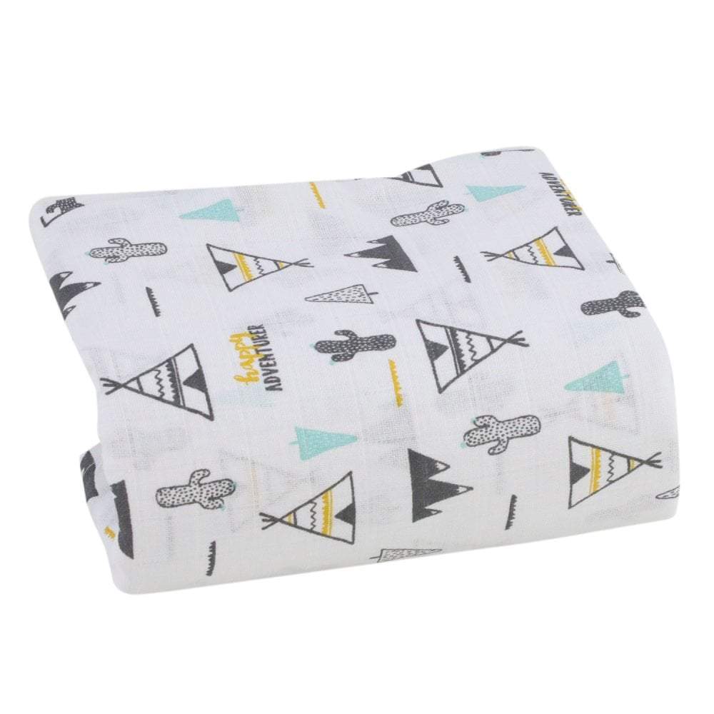 Printed Muslin Squares 100% Cotton 80x80cm - 1 / Happy Adventurer | For Your Little One