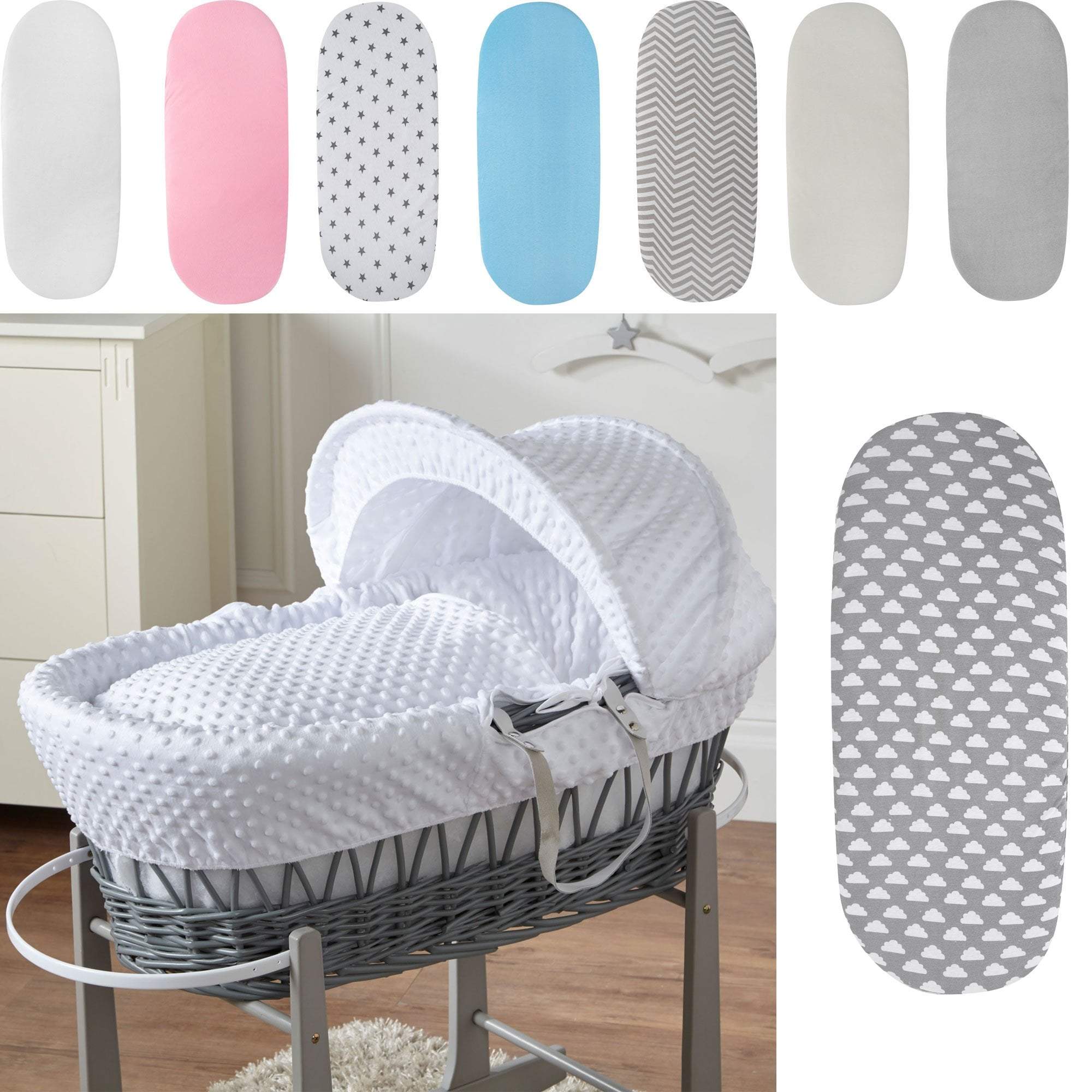 Moses Basket Jersey Fitted Sheet 100% Cotton 75x30cm -  | For Your Little One