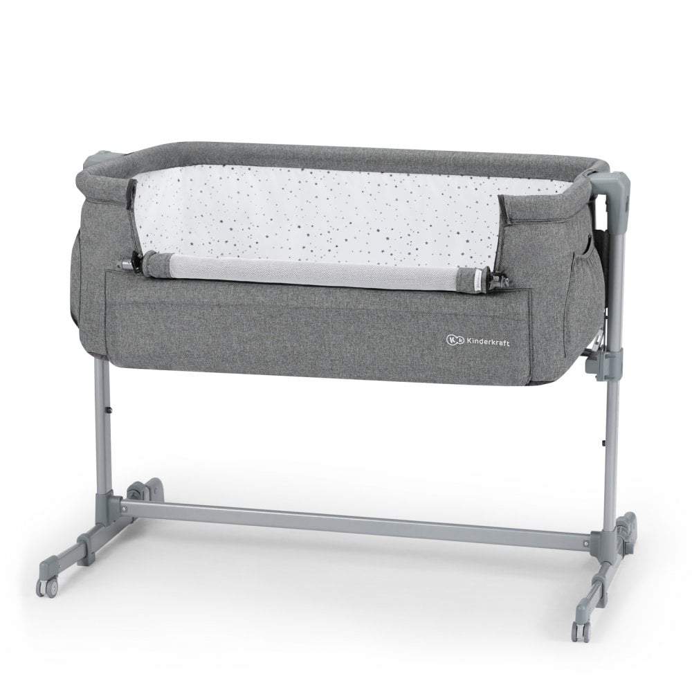 Kinderkraft Neste Up Bedside Crib - Grey Melange -  | For Your Little One