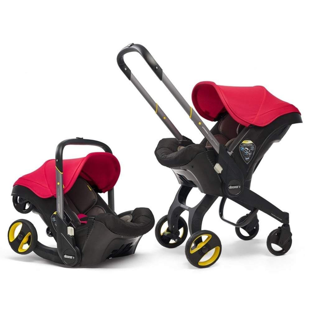 Doona+ Infant Car Seat Stroller+ ISOFIX Base  - Flame Red -  | For Your Little One