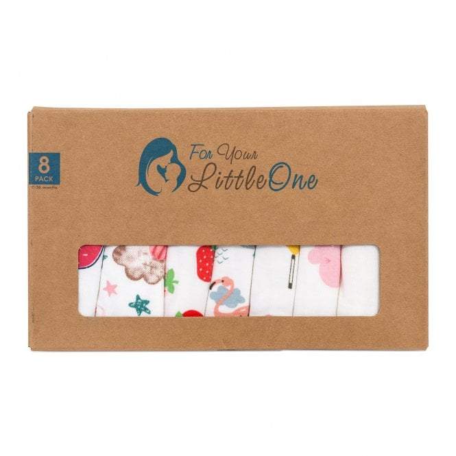 Baby Bandana Dribble Bibs Cotton Pack Of 8 - Girls -  | For Your Little One
