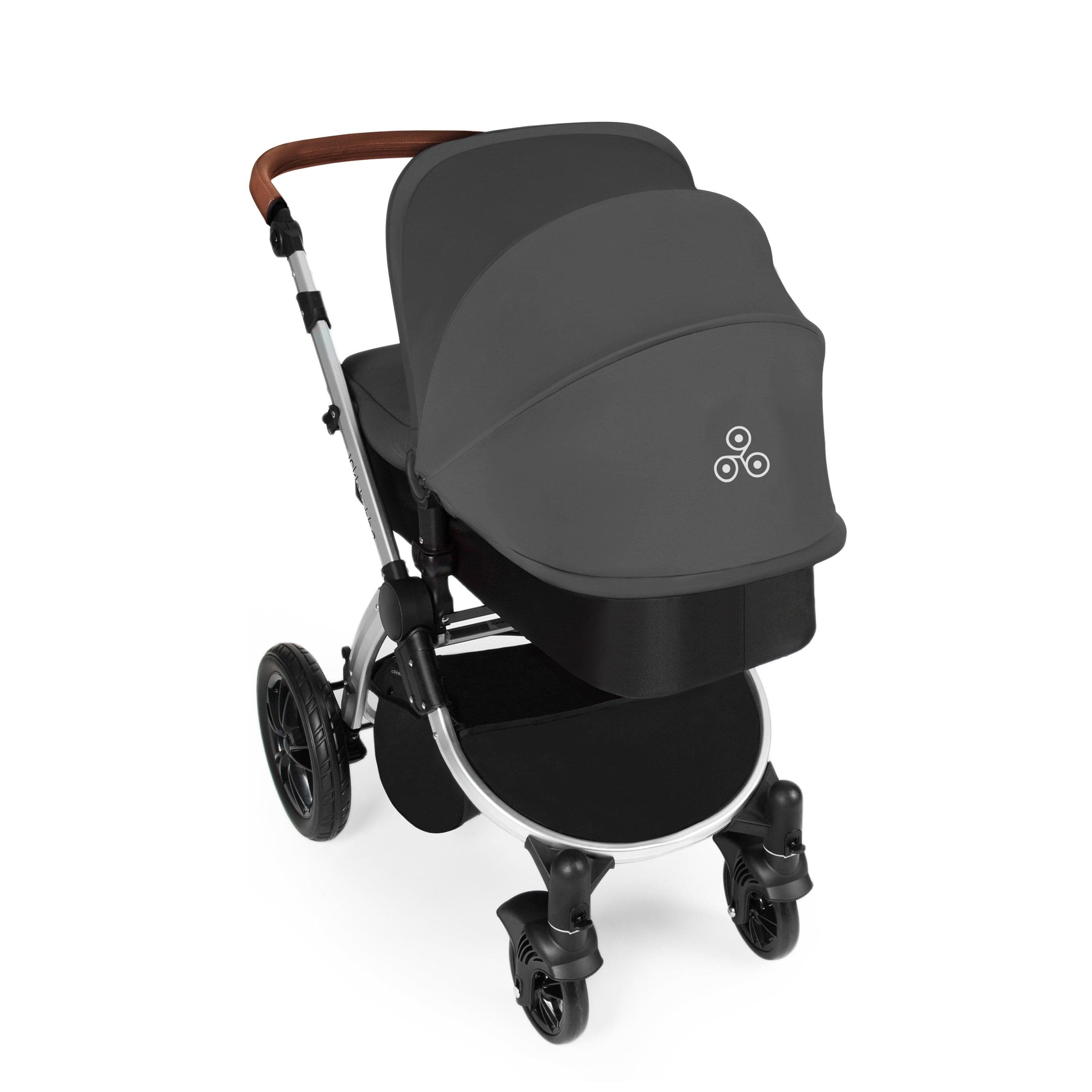 Ickle Bubba Stomp V3 2 In 1 Carrycot & Pushchair - Silver / Graphite Grey / Tan -  | For Your Little One