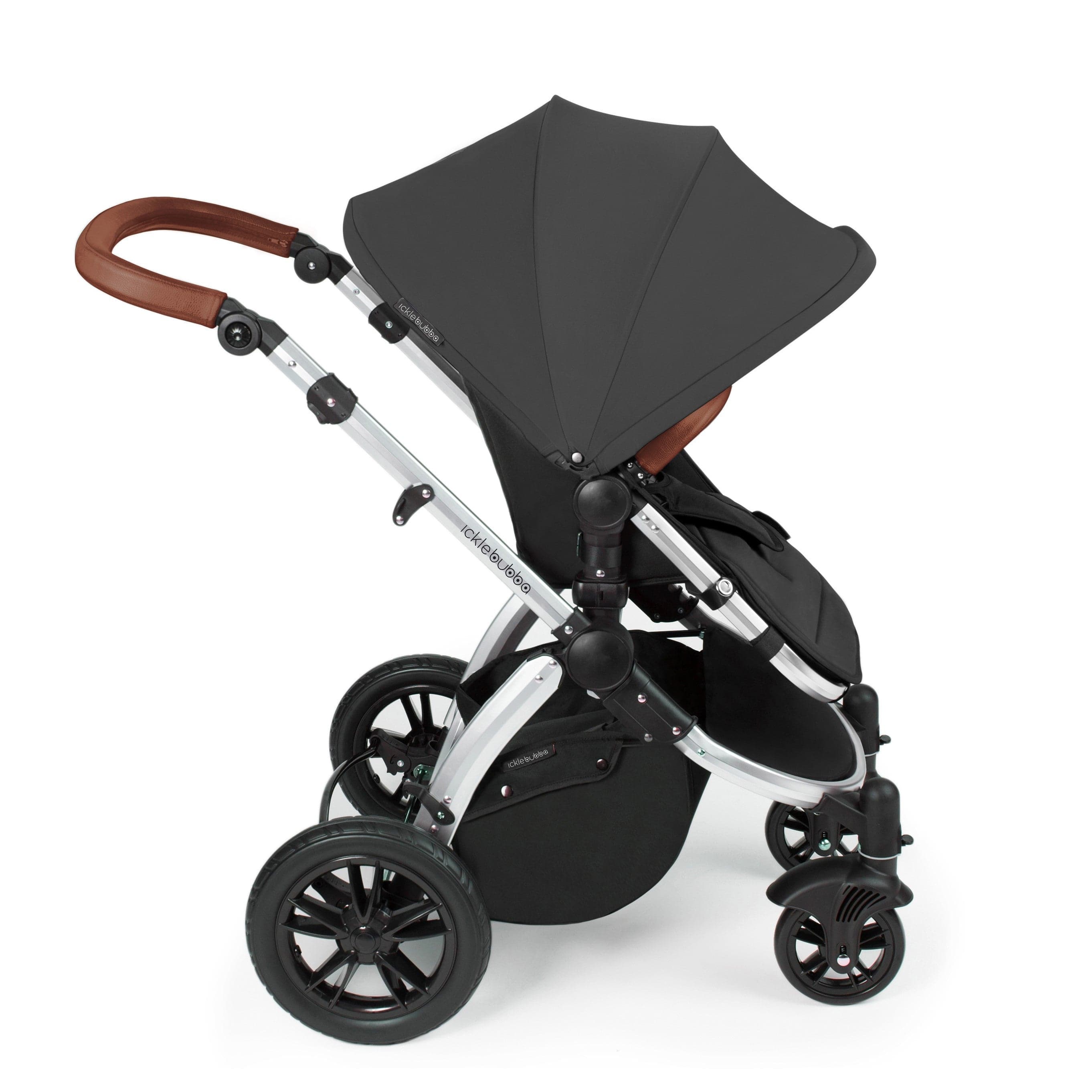 Ickle Bubba Stomp V3 2 In 1 Carrycot & Pushchair - Silver / Graphite Grey / Tan -  | For Your Little One