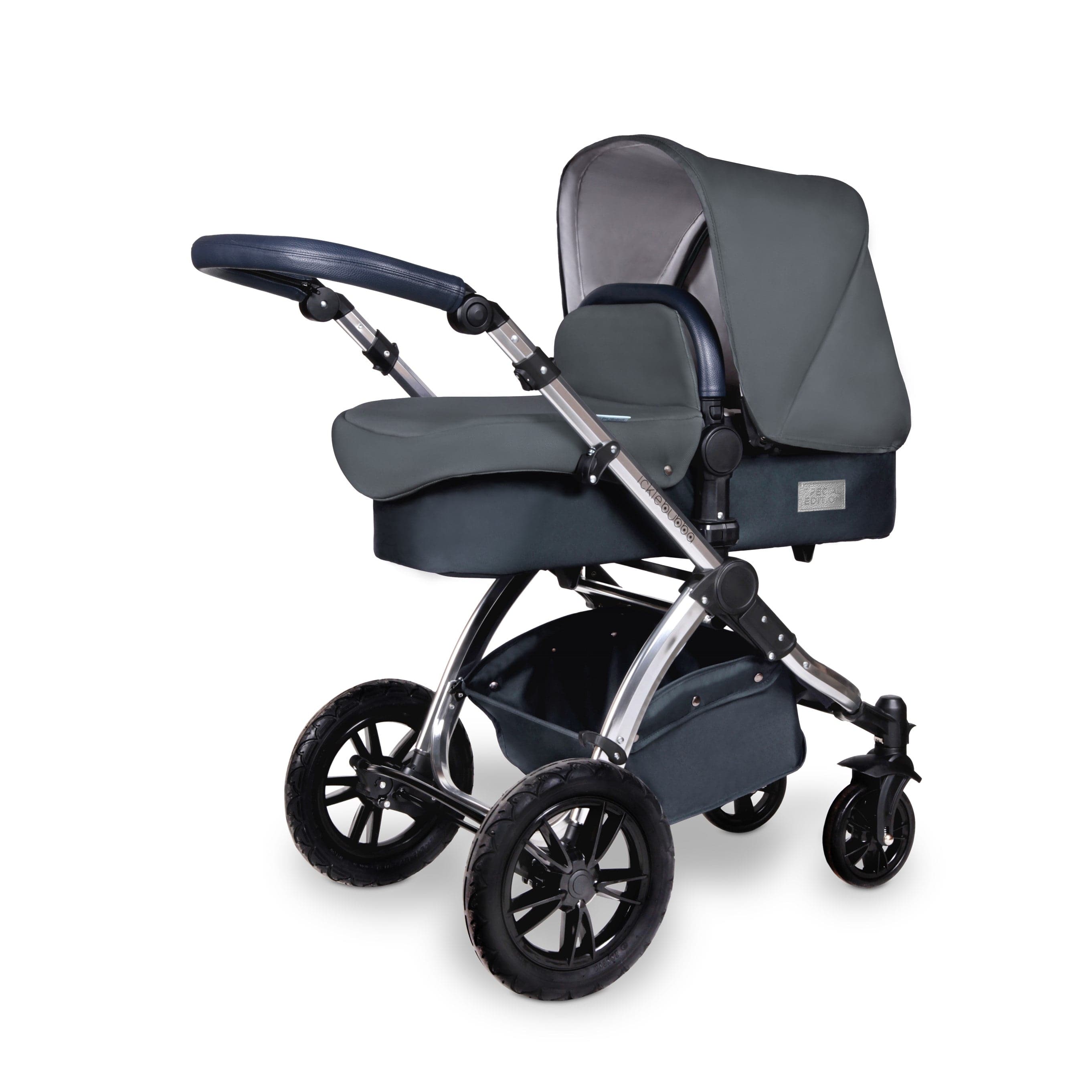 Ickle Bubba Stomp V4 2 In 1 Carrycot & Pushchair - Chrome / Blueberry   