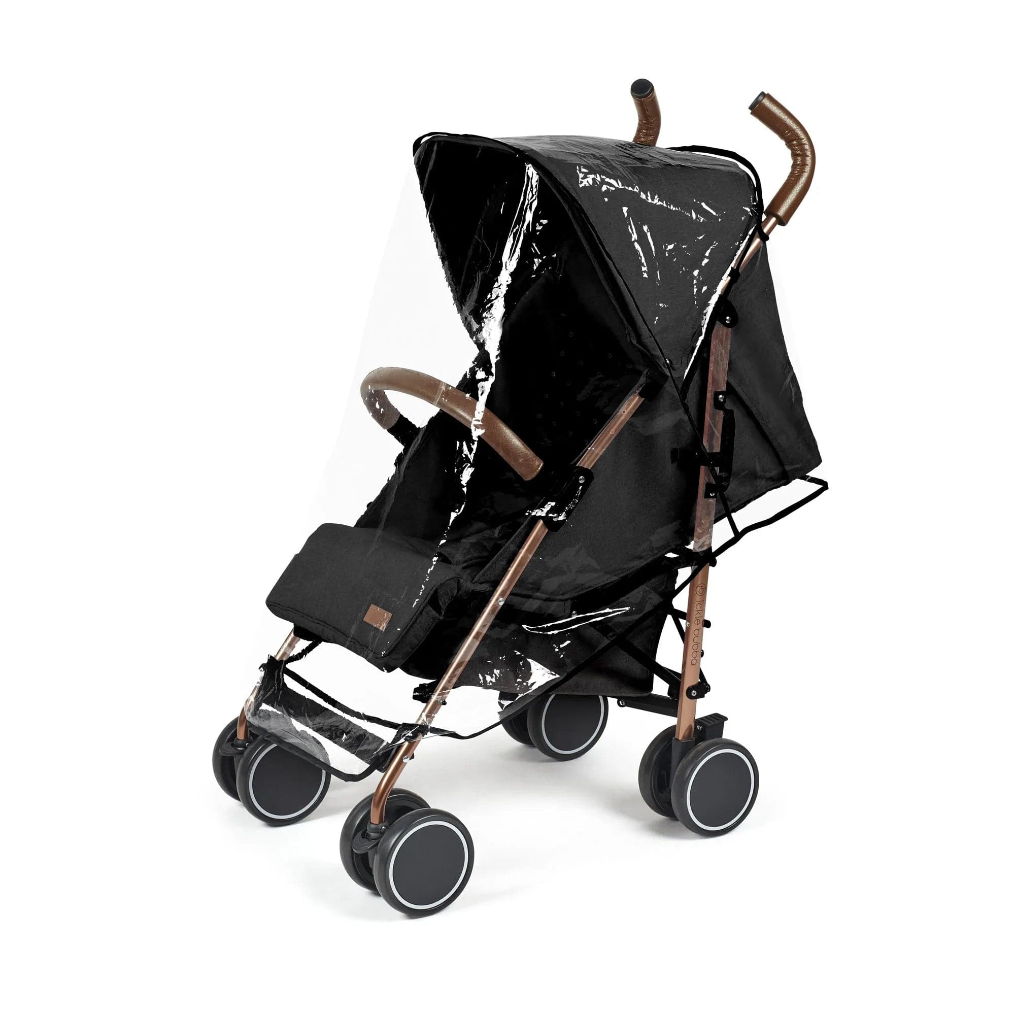 ickle bubba Discovery Prime Stroller - Black on Rose Gold -  | For Your Little One