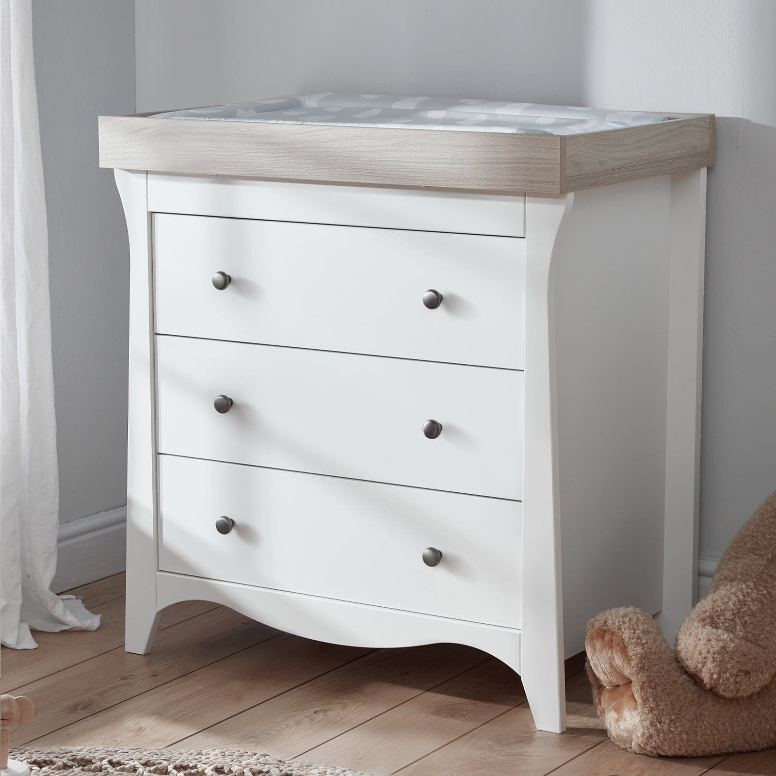 Cuddleco Clara 2 Piece Nursery Furniture Set - White & Ash - For Your Little One