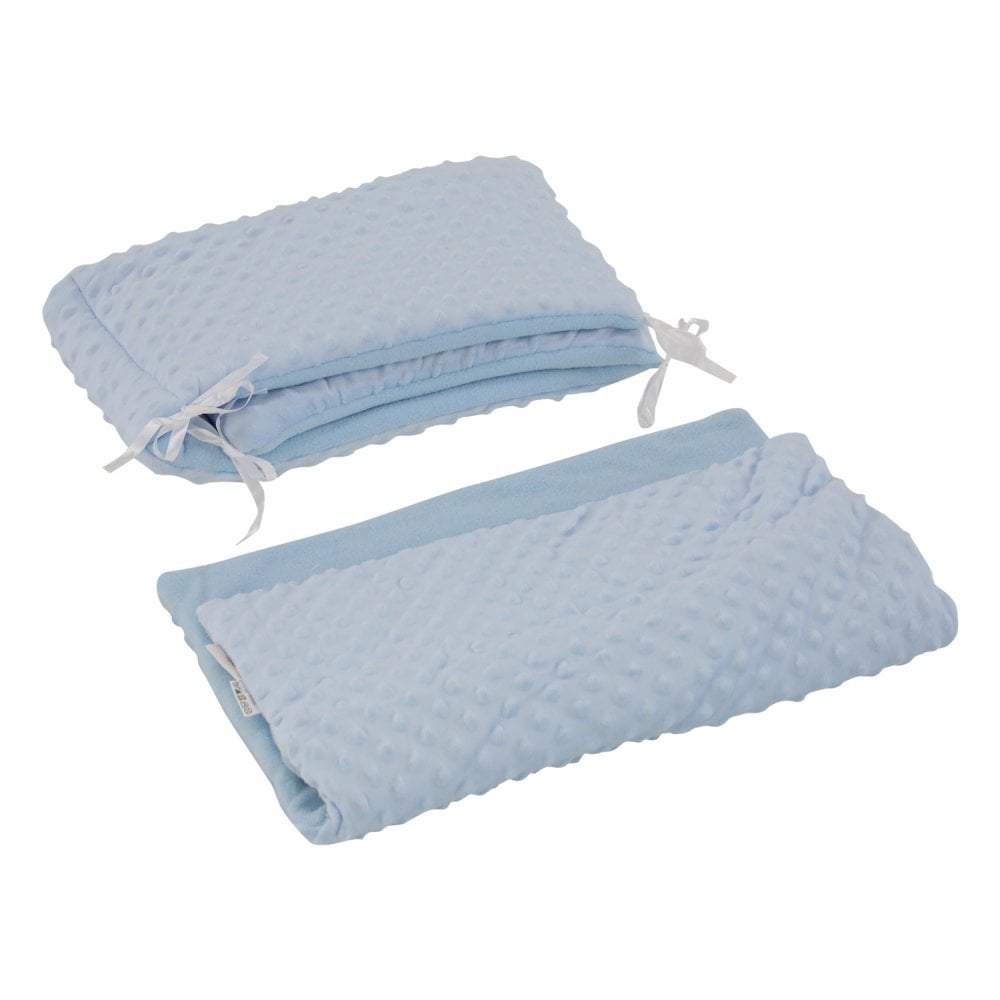 2pc Dimple Crib/Cradle Quilt & Bumper Bedding Set - Blue | For Your Little One